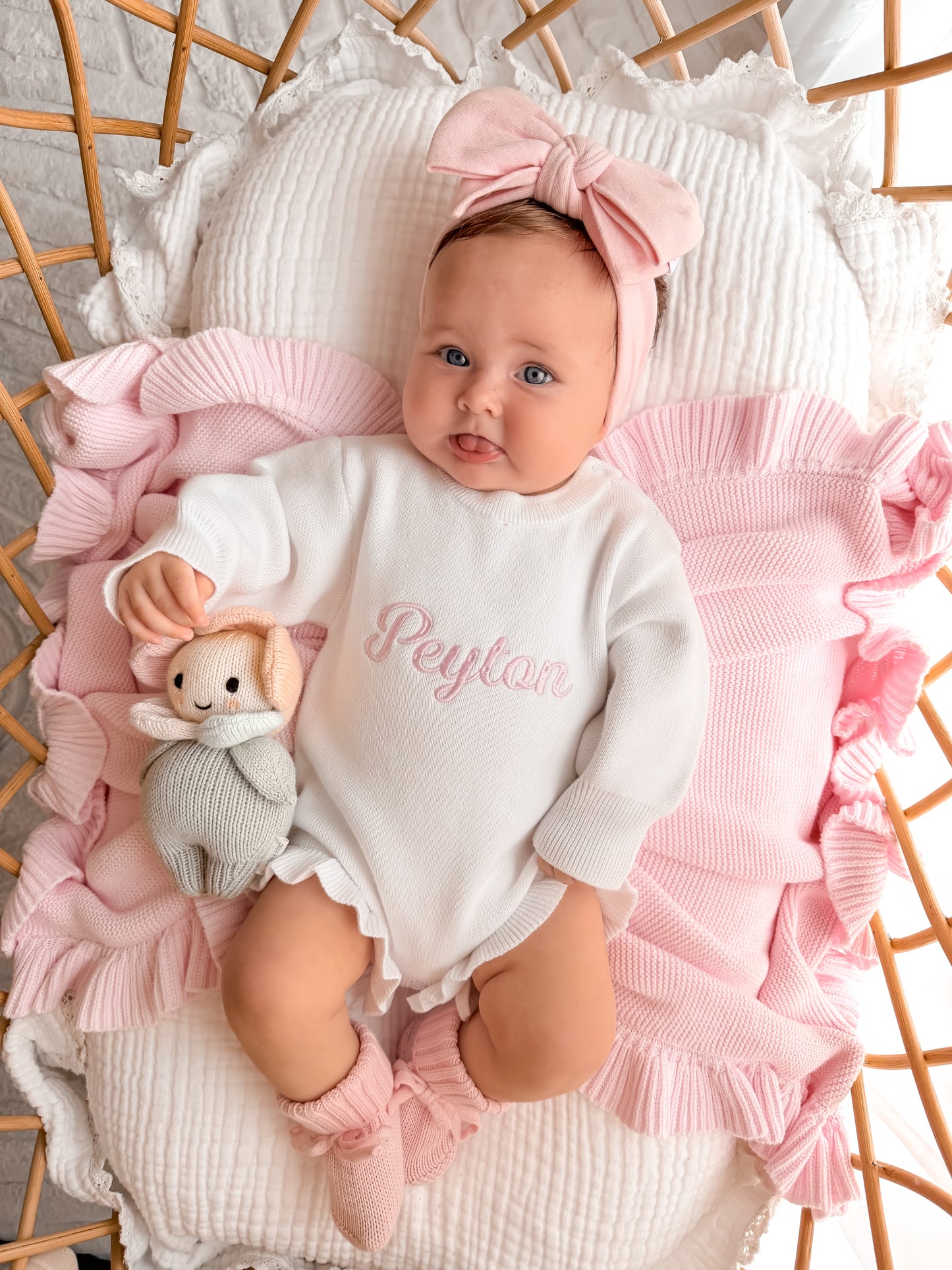 personalised baby frill romper