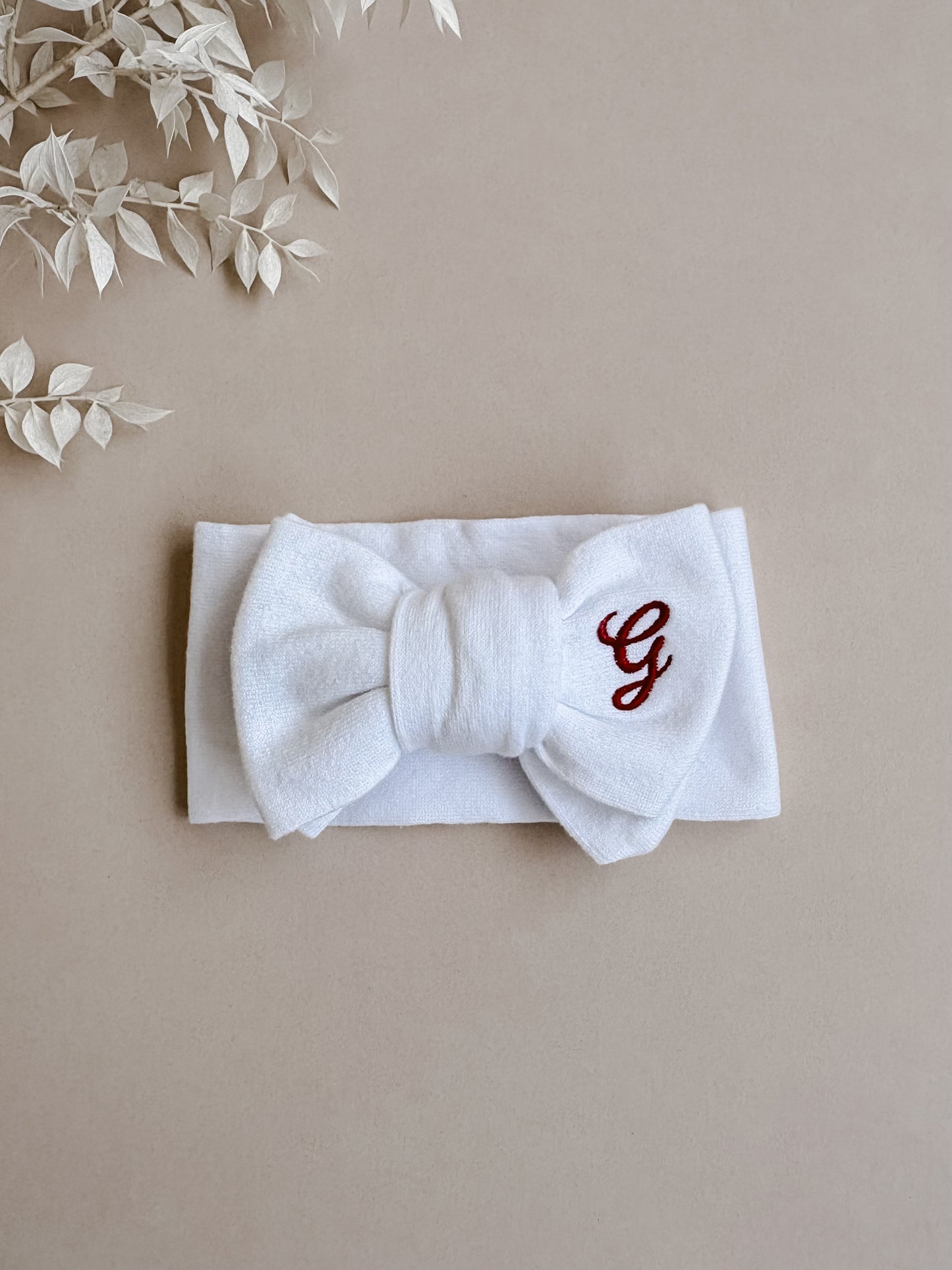 Personalised Knit Oversized Topknot Headband | Milk White