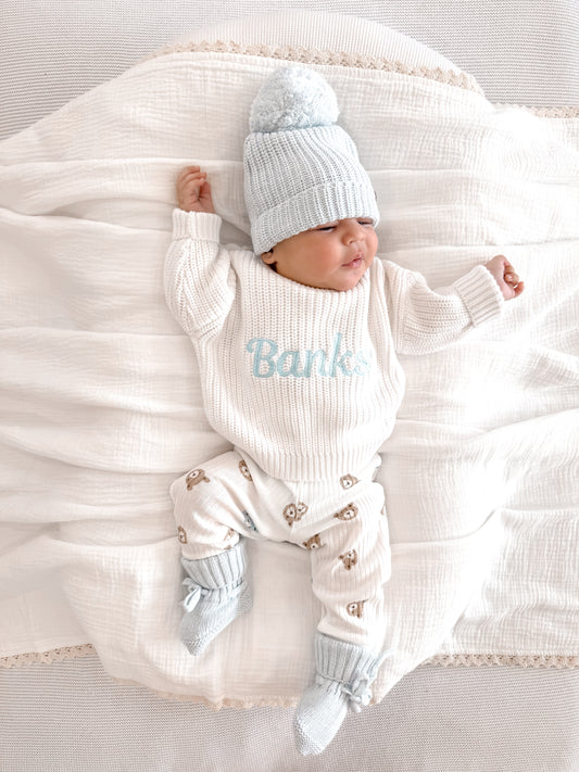 Personalised Chunky Knit Jumper | Milk White