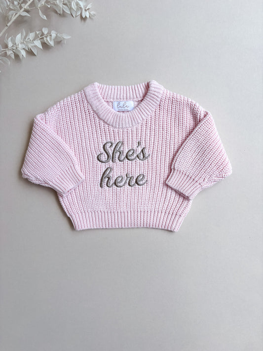 personalised baby jumper pink