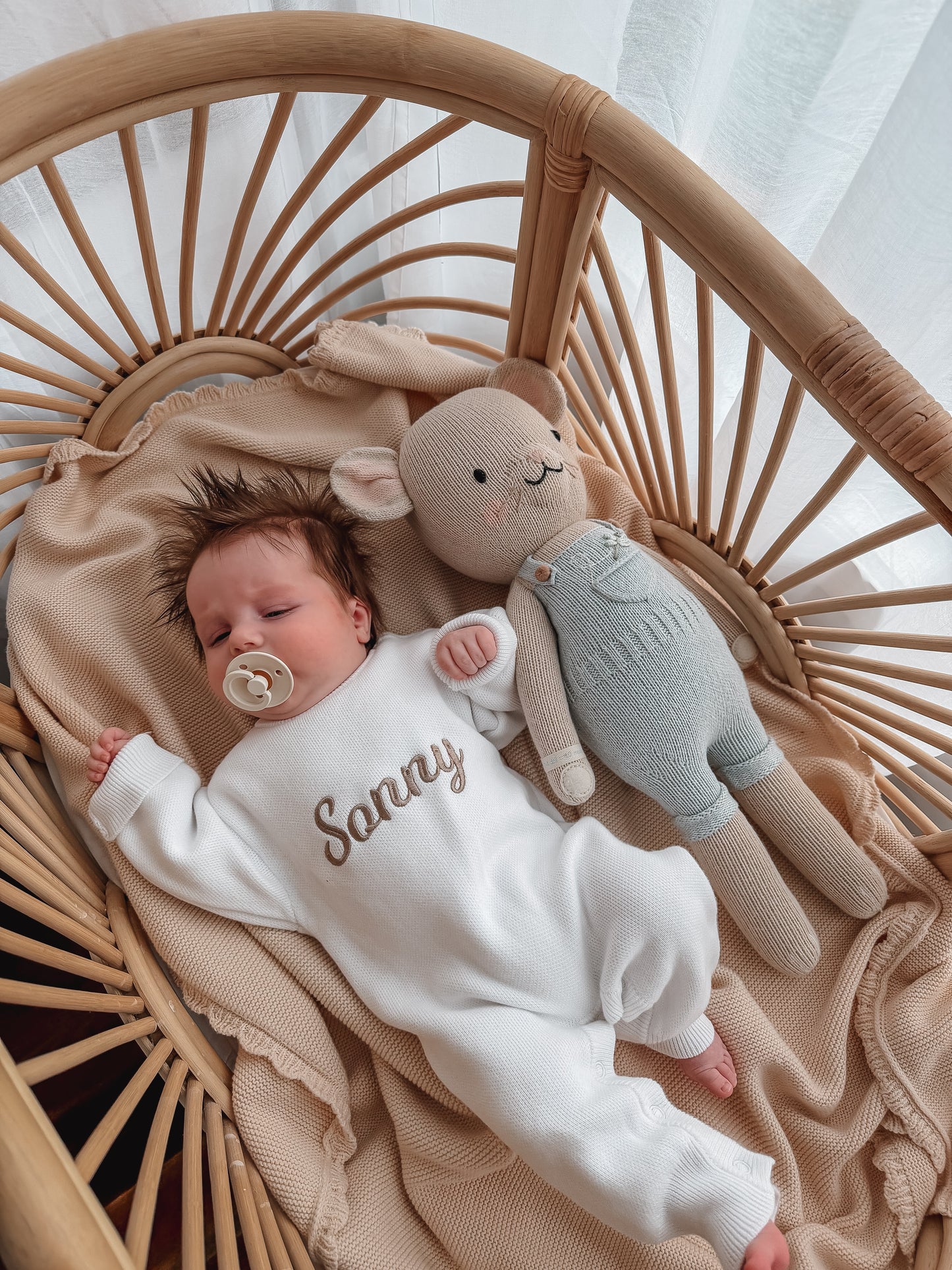 personalised baby coming home outfit - full length romper - white