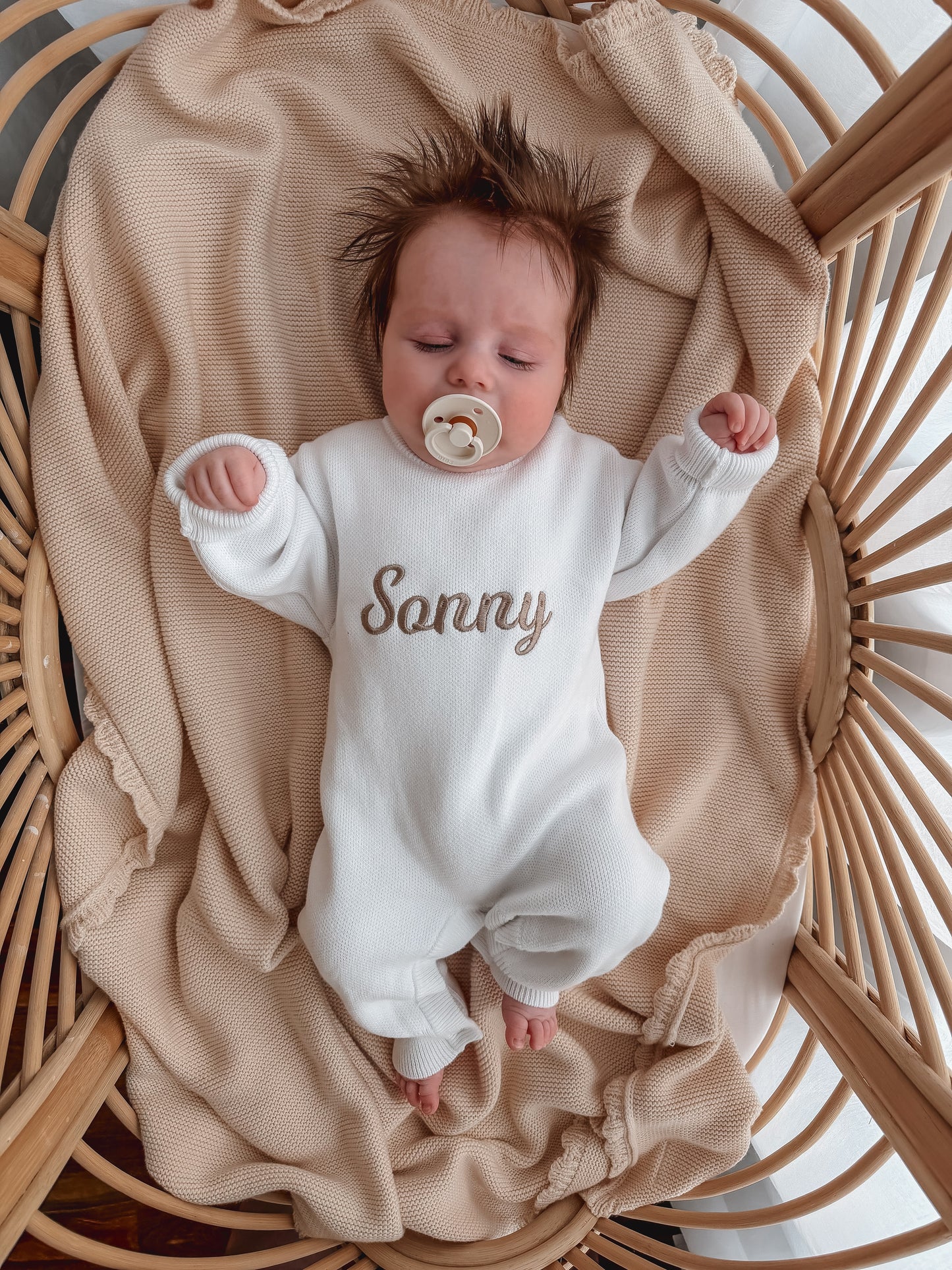 personalised baby outfit - full length romper - white