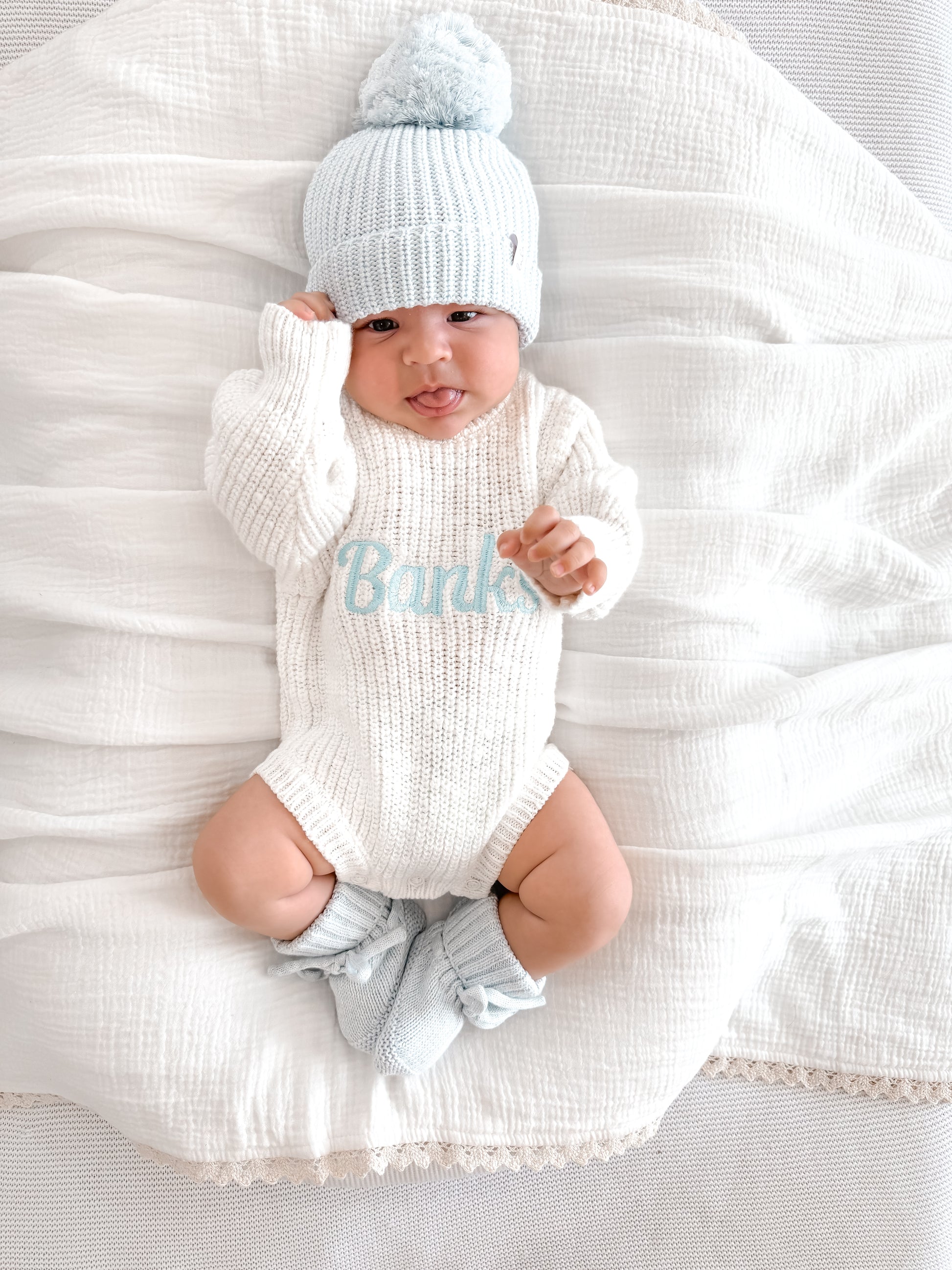 personalised baby romper - ivory