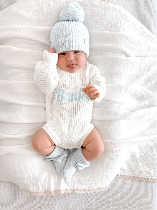 personalised baby romper - ivory