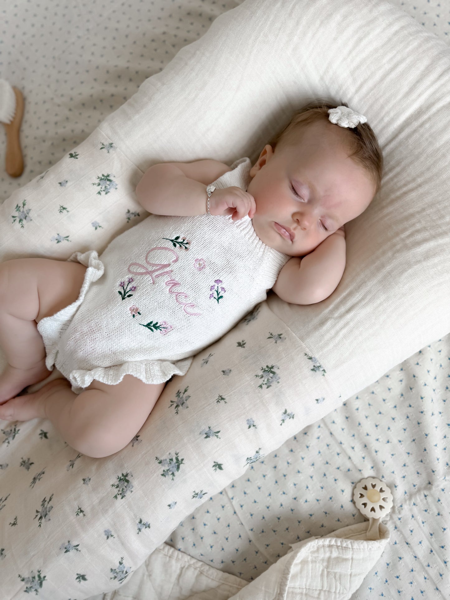 personalised baby romper - floral