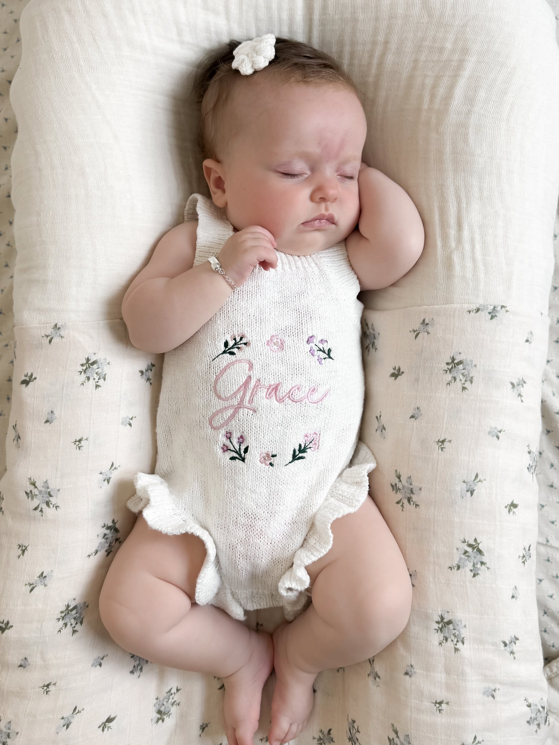 personalised baby romper - floral