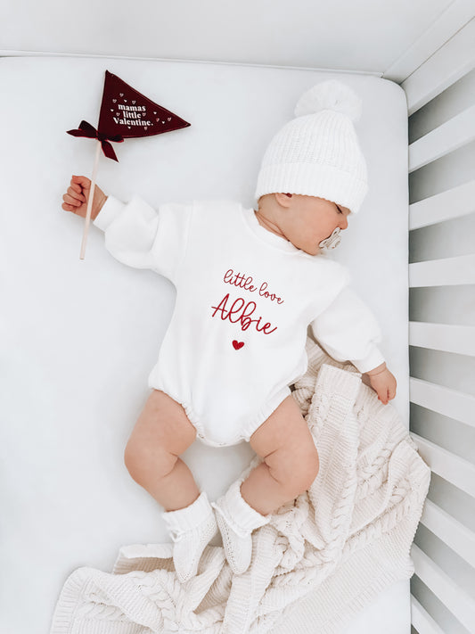 Personalised Little Love Sweater Romper | Ivory