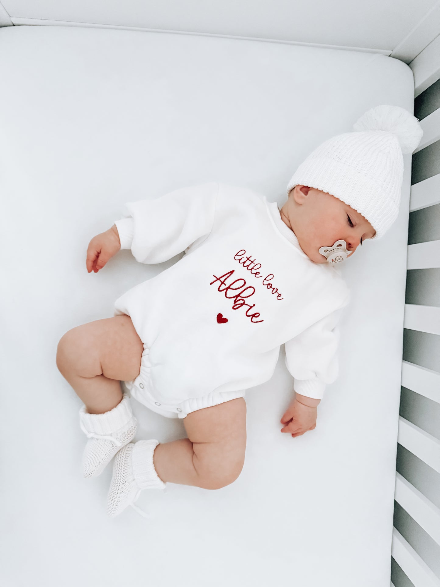 Personalised Little Love Sweater Romper | Ivory