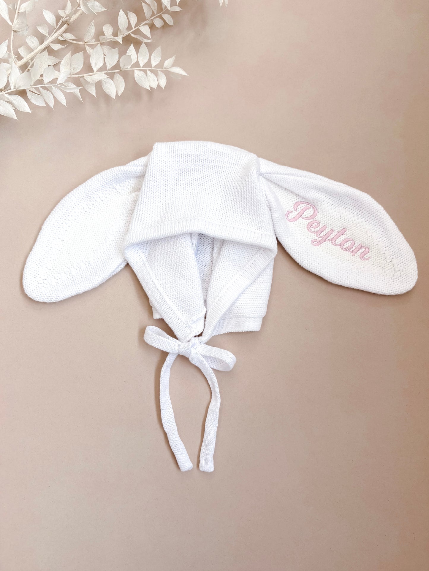 baby bunny ears knitted bonnet 