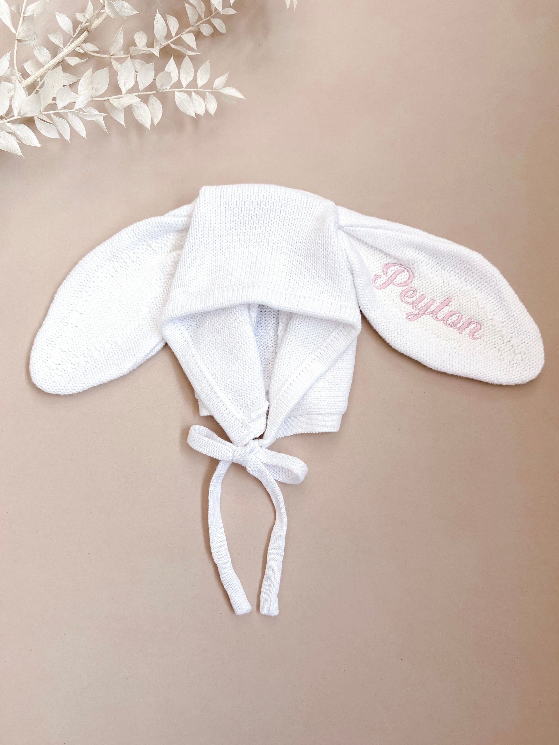 baby bunny ears knitted bonnet 