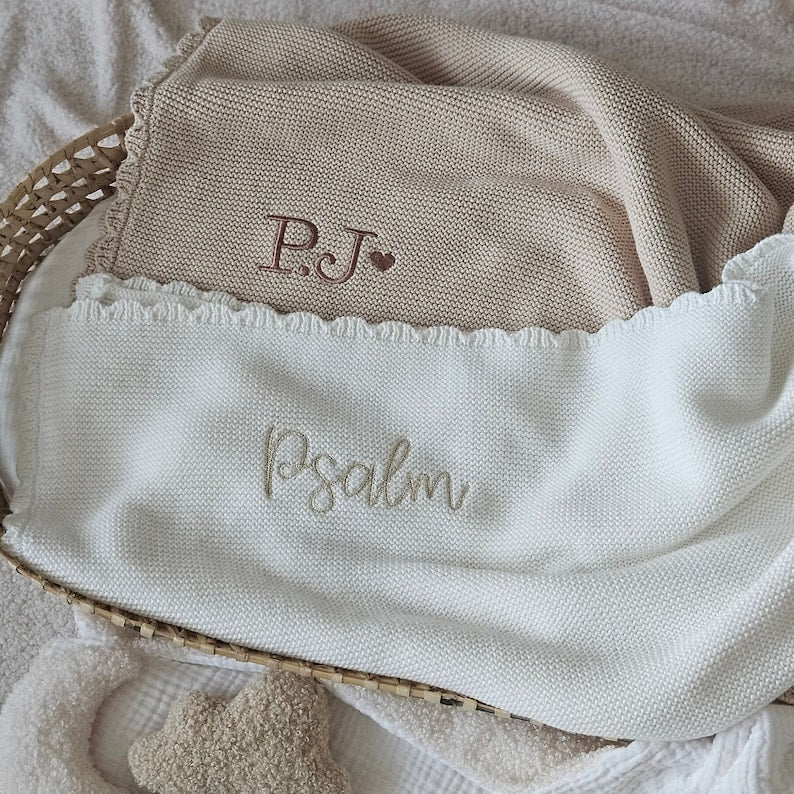 personalised baby heirloom blanket