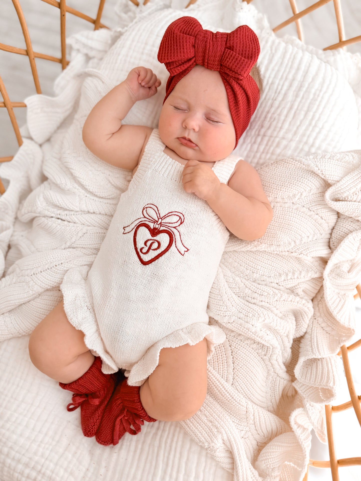 personalised baby romper - with heart locket embroidered