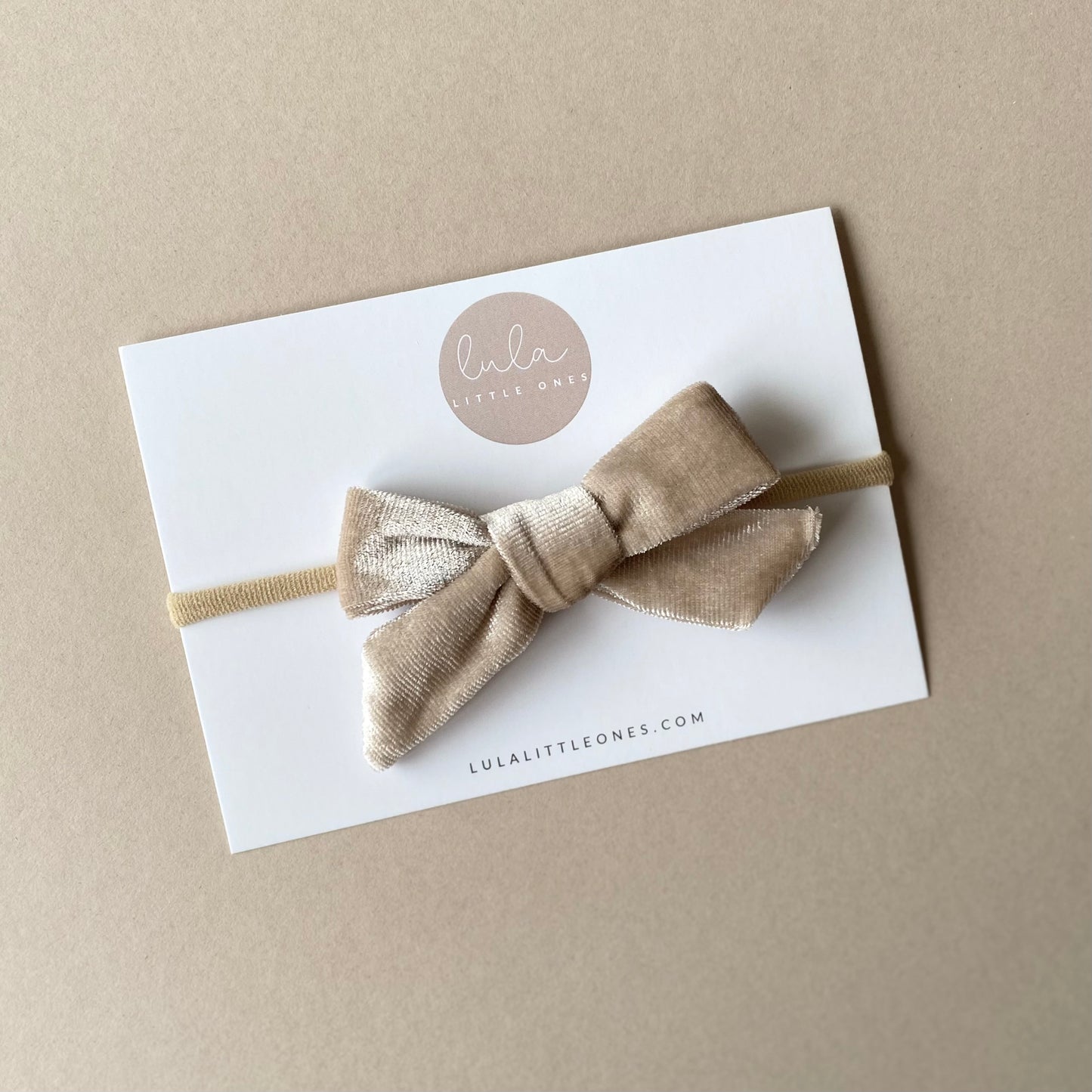 Velvet Bow | Beige Shimmer