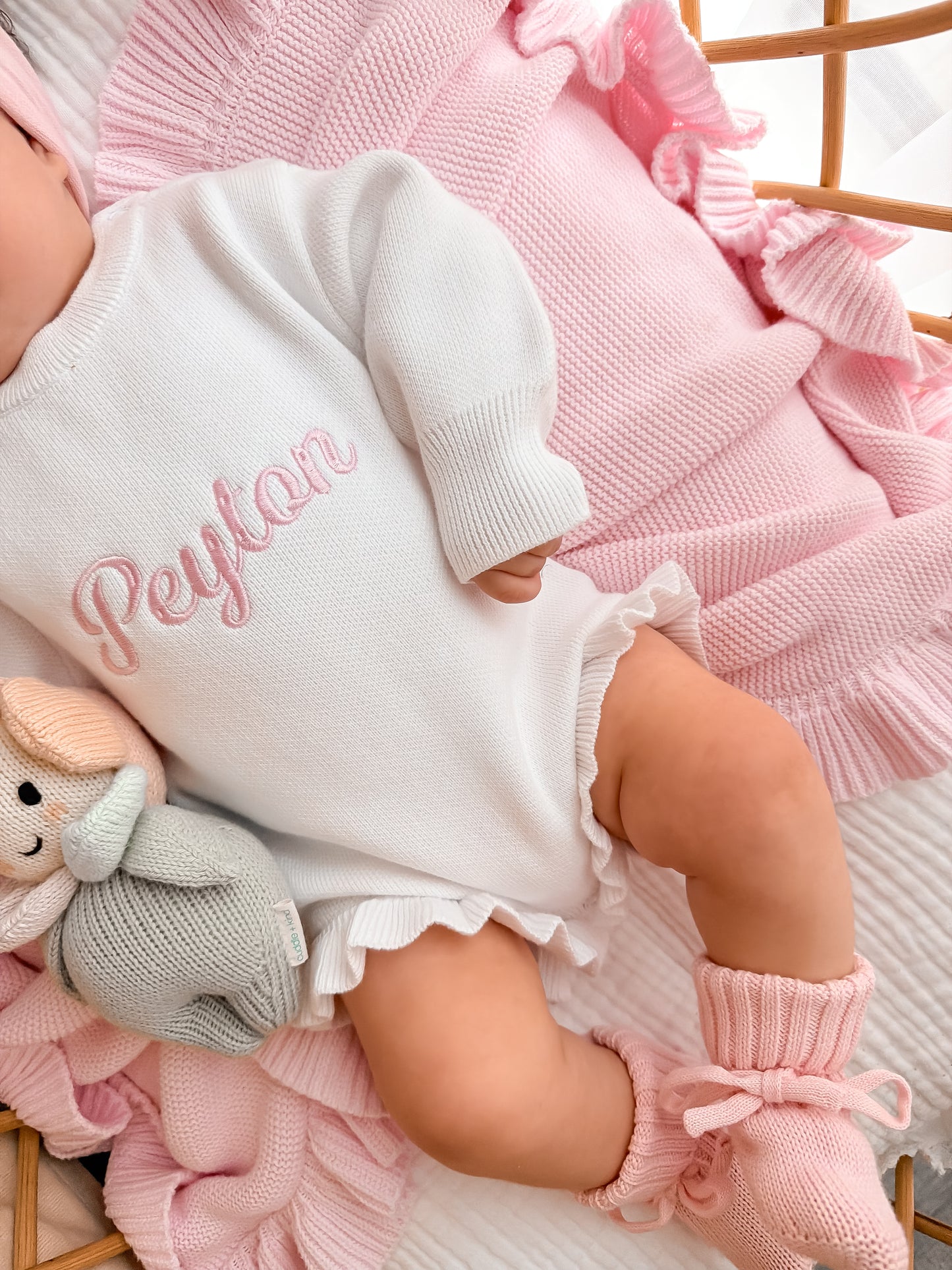 personalised embroidered baby girl romper