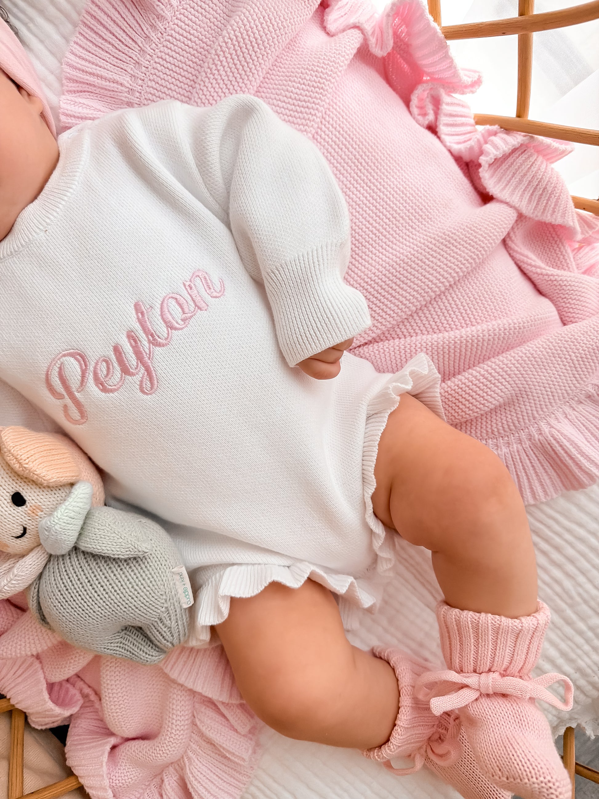 personalised embroidered baby girl romper