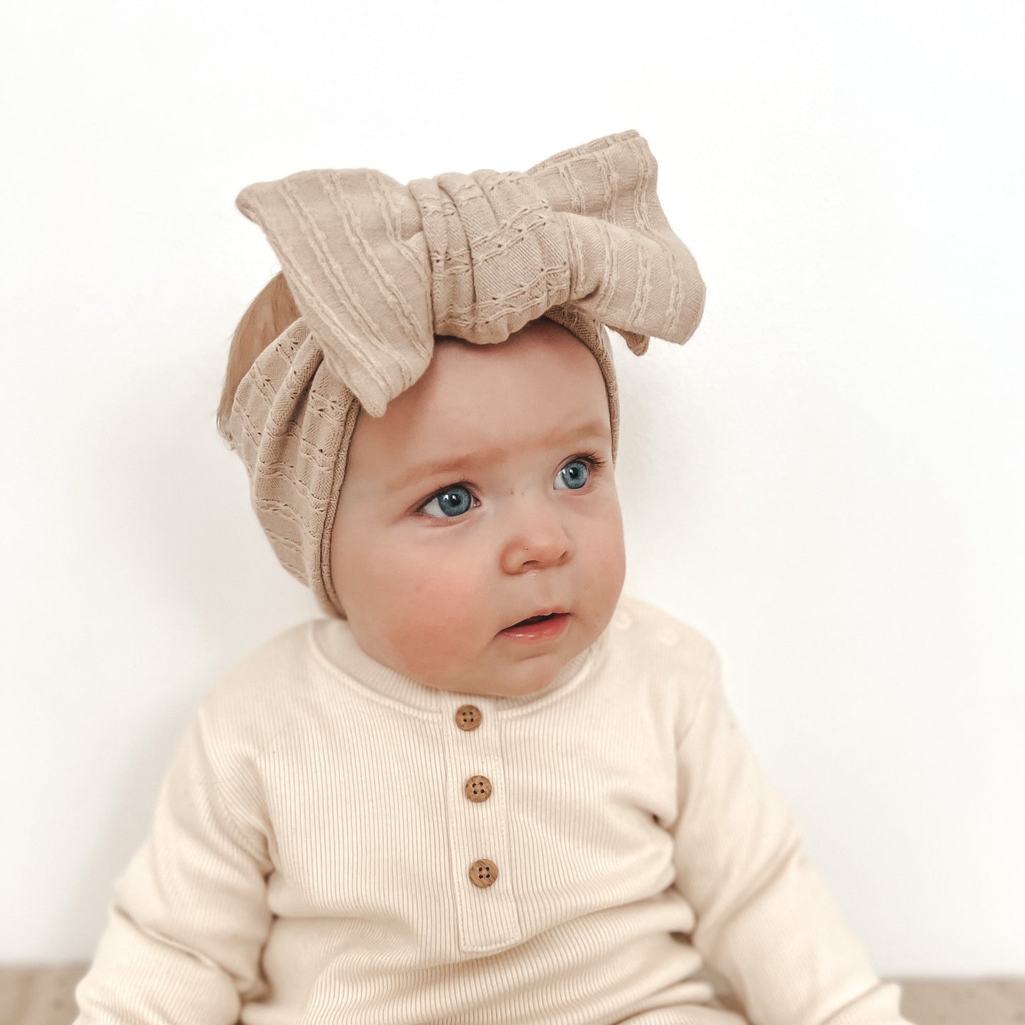 Baby headband - Mia top knot - stone