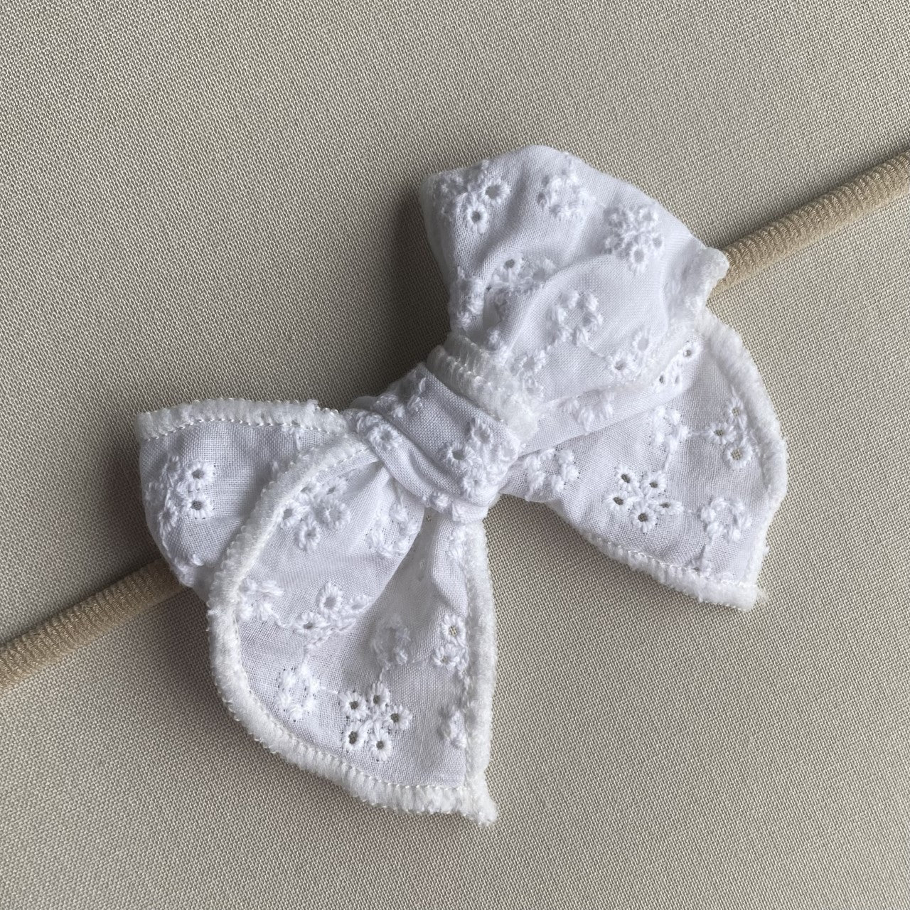 Headband | Broderie Bow | White