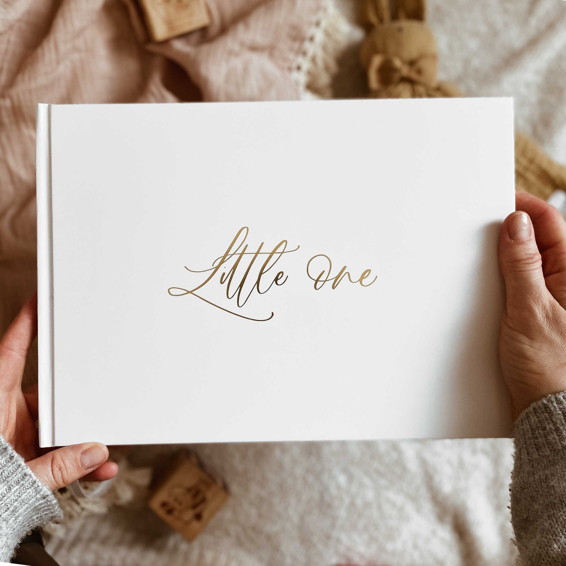 Baby Memory Book - White and Gold Foil - Blush and Gold