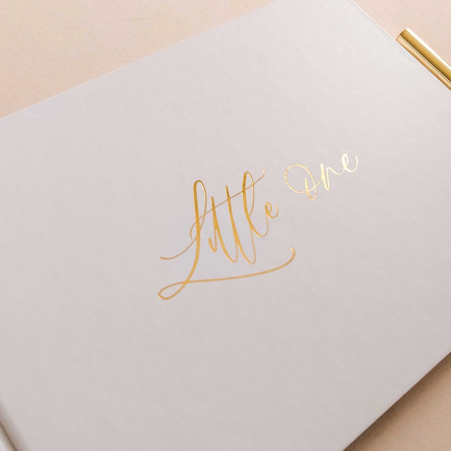 Baby Memory Book - White and Gold Foil - Blush and Gold