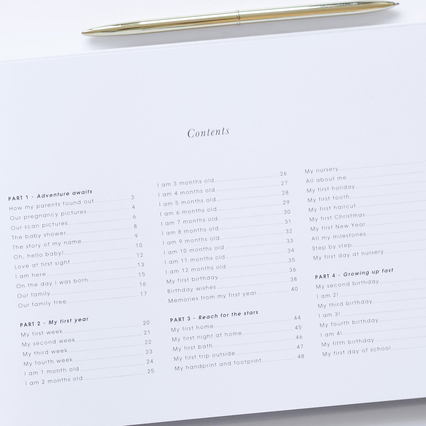 Baby Memory Book - Ivory - Luxury Cotton Cloth and Gold Foil