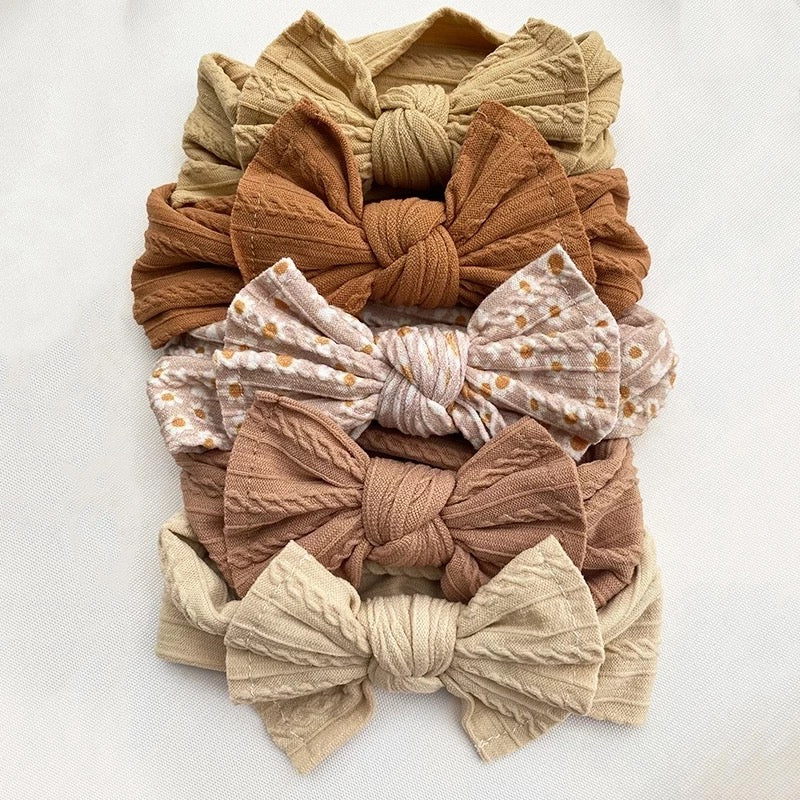 neutral cable knit baby headbands