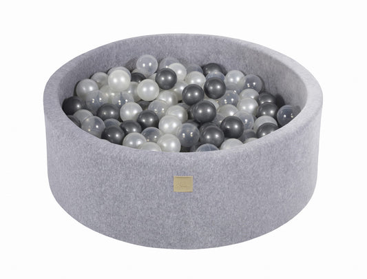 Light Grey Velvet Ball Pit | Select Your Own Ball Colours