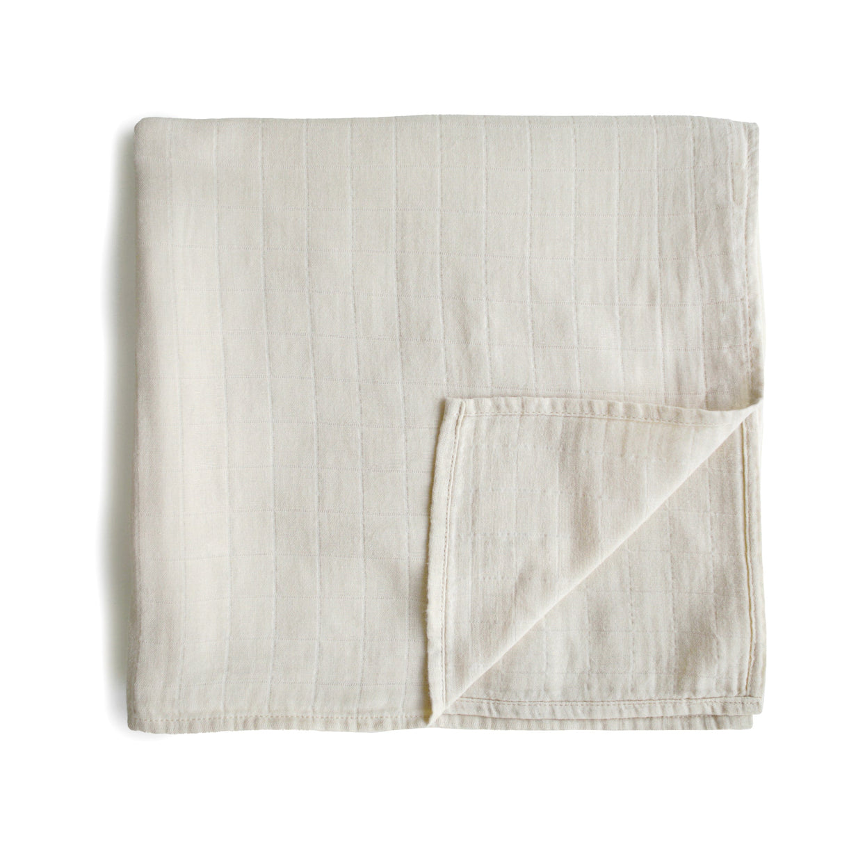 Mushie Organic Cotton Swaddle Blanket - Fog